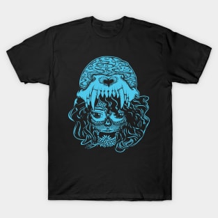 Girl and Wolf Skull T-Shirt